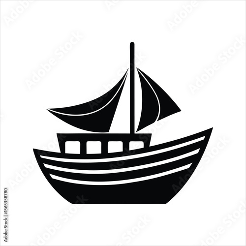 Boat Silhouette Icon Vector Illustration