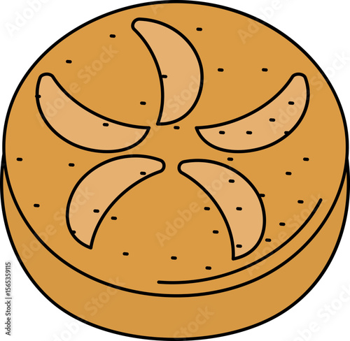 Kaiser roll Watercolor Style Illustration