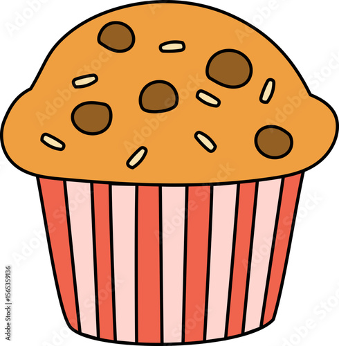 Muffin Cupcake Watercolor Style Illustration