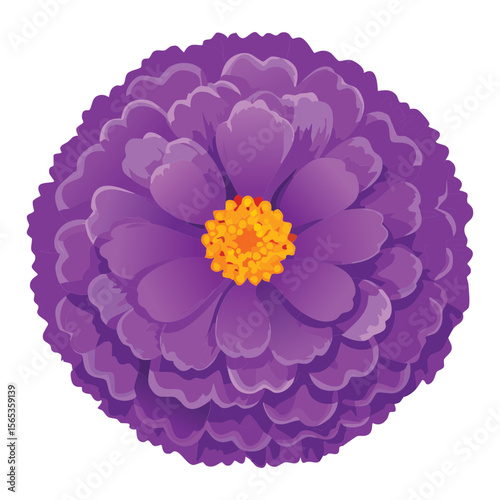 Vibrant Purple Flower Head Isolated Artwork