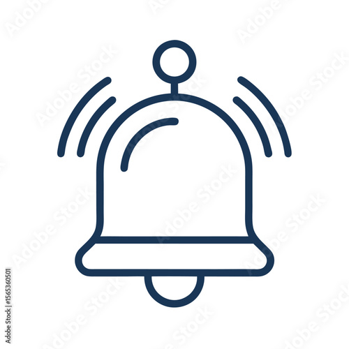 Notification Bell Icon in Line Art for Alerts and Updates