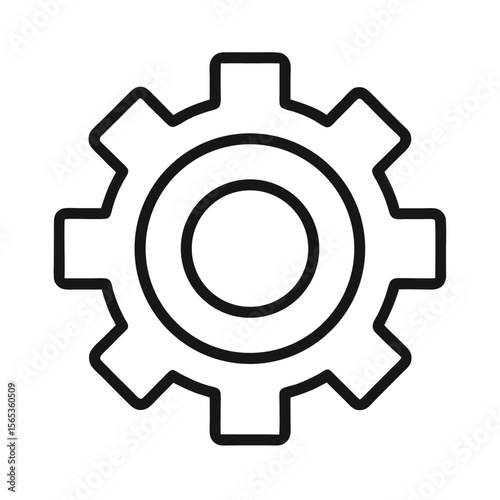 Line Art Gear Icon for UI UX Settings Design