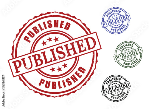 Published stamp vector graphic asset for official document approval and validation design element resource