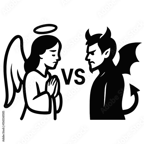Angel Versus Devil - Symbolizing Good vs. Evil and Moral Choices