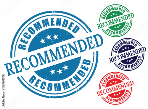 Recommended stamp vector graphic set for approval and quality assurance endorsement mark design element