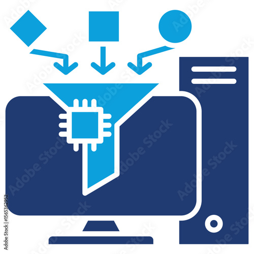 Filtering Flat Blue Icon