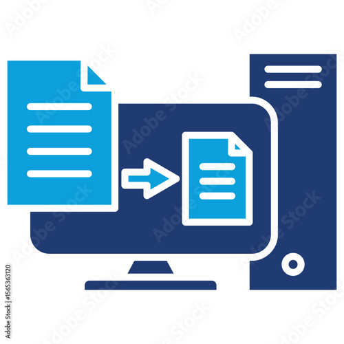 Document Summarization Flat Blue Icon