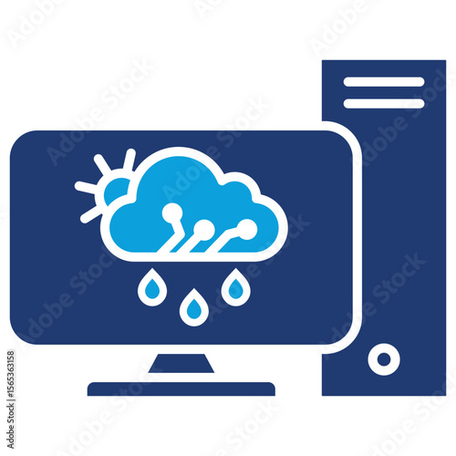 Weather Prediction Flat Blue Icon
