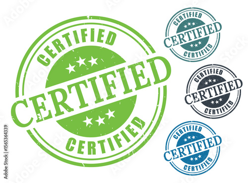 Certified stamp vector graphic asset for product approval and quality assurance design element badge seal