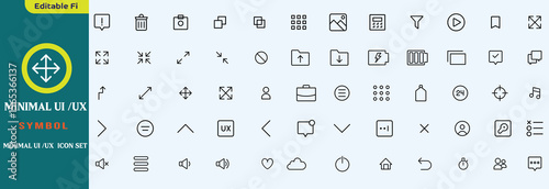 Minimal UI UX icon set