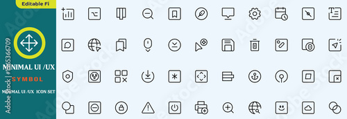 Minimal UI UX icon set