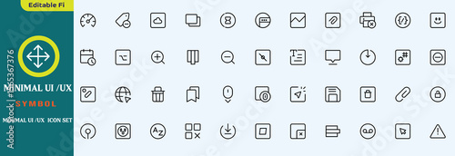 Minimal UI UX icon set