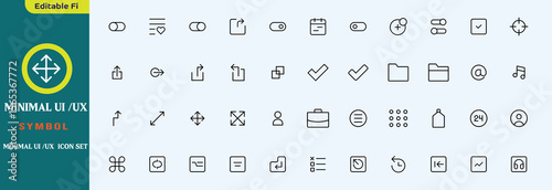 Minimal UI UX icon set