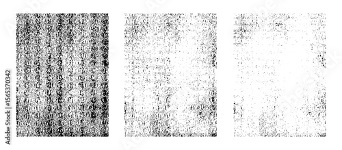 Grunge Grid Texture Background Set for Distressed Overlay Effect, Noise Scratch Surface, Dirty Cracked Pattern, Abstract Static Glitch Design, Rough Grain, Damaged Vintage Print Vector Illustration