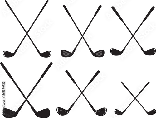 Golf club sports gear silhouette vector illustration