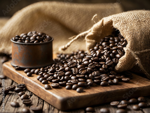 A coffee bean is a fruit from the Coffea plant and the source for coffee. Ai Generative.