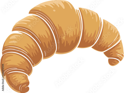 Cartoon illustration showing a colored croissant and a black and white croissant on a white surface