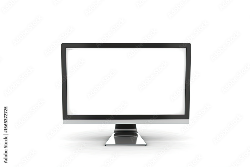 Flawless Picture of a Computer Monitor with a White Background and a Blank Screen Flawless Picture of a Computer Monitor with a White Background and a Blank Screen