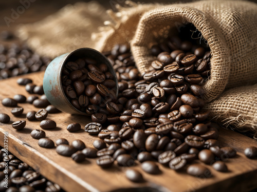 A coffee bean is a fruit from the Coffea plant and the source for coffee. Ai Generative.