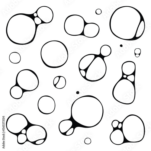 Vector collection set of water bubble silhouettes.	
