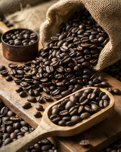 A coffee bean is a fruit from the Coffea plant and the source for coffee. Ai Generative.