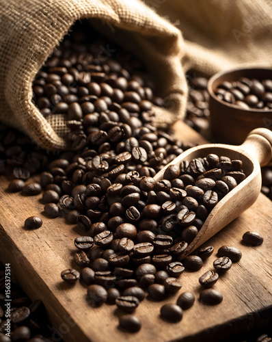A coffee bean is a fruit from the Coffea plant and the source for coffee. Ai Generative.