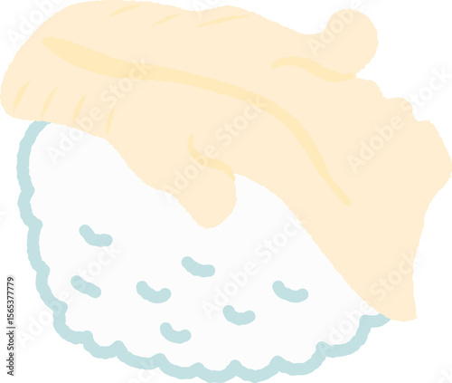 Tsubugai Sushi illustration hand drawn style isolated on white background