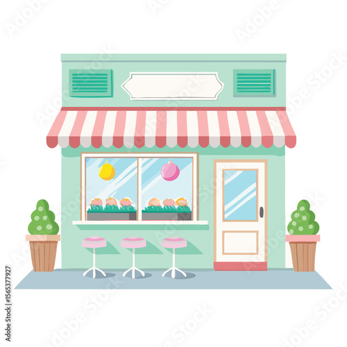 Ice cream parlor storefront various design store vector art design 