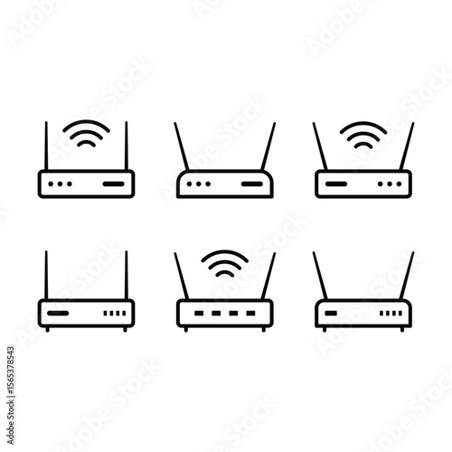 modem router wifi wireless network icon vector design outline style
