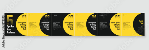 Instagram carousel template layout design for five tips sharing on social media. Linkedin carousel banner design vector template	