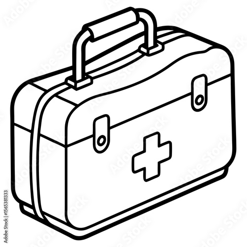 Flat First Aid Box Vector