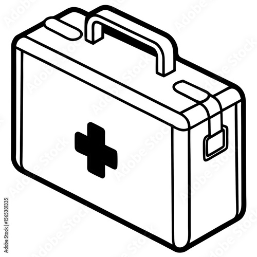 Flat First Aid Box Vector