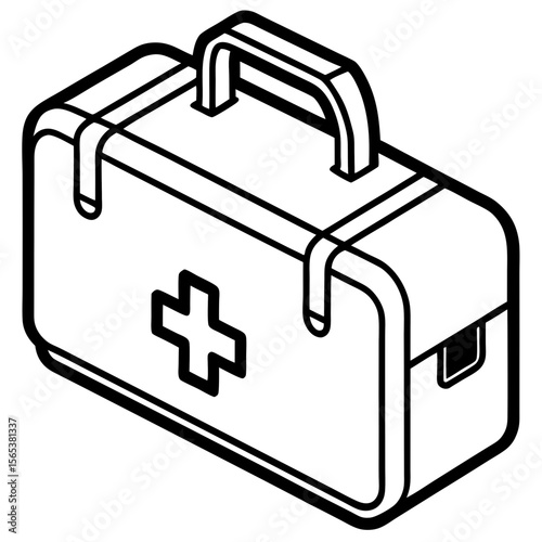 Flat First Aid Box Vector
