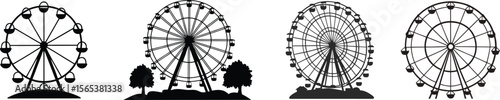 Ferris wheel art silhouette design.