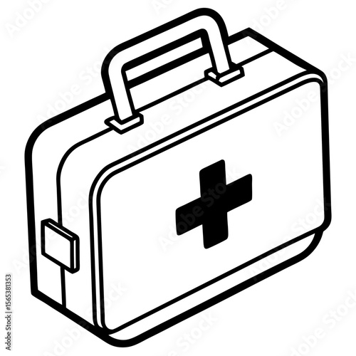 Flat First Aid Box Vector