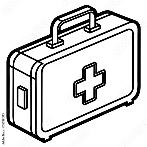 Flat First Aid Box Vector