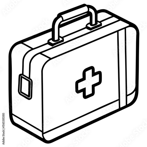 Flat First Aid Box Vector