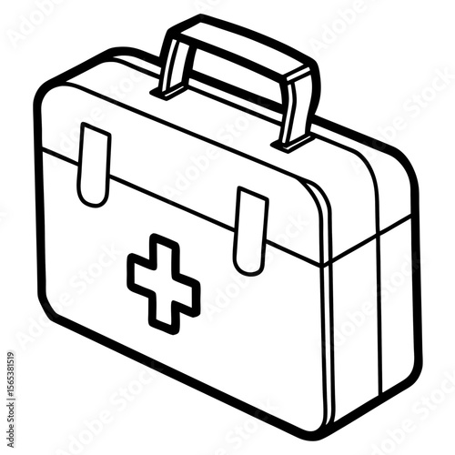 Flat First Aid Box Vector