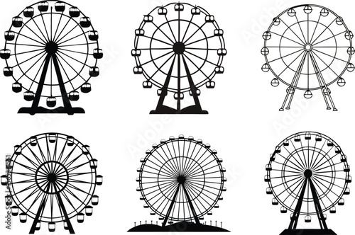 Ferris wheel art silhouette design.