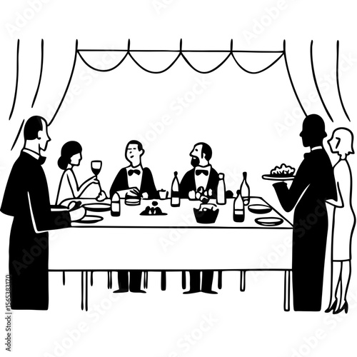 Elegant Dinner Party Silhouette