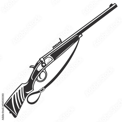 Vintage Rifle Silhouette Illustration