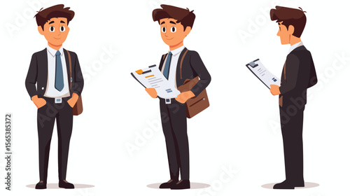 Professional Business Man holding Form, Corporate Document in Hand