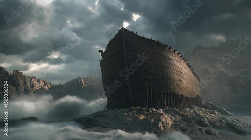 Noah's Ark before flat Christian Bible story