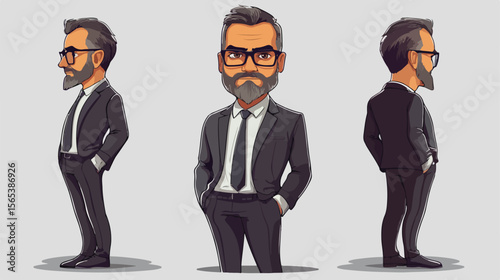 Professional Businessman Avatar Character Icon Vector Illustration