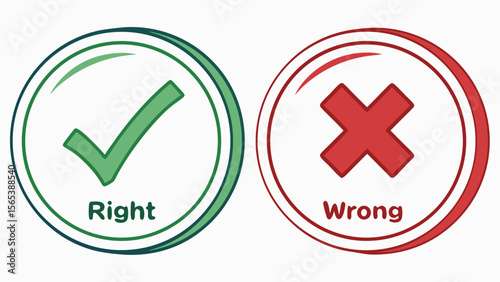 Right wrong checkmark cross mark correct incorrect true false icon graphic design vector illustration