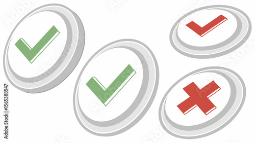 Check mark and cross mark vector design for correct and incorrect symbols for web and print design use