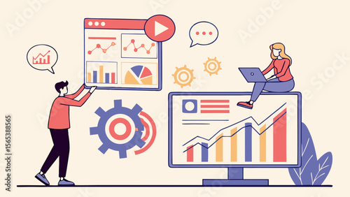 Data analysis and visualization dashboard for business growth strategy and performance tracking online platform
