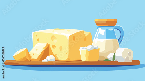 Dairy Butter Product Flat Vector Illustration