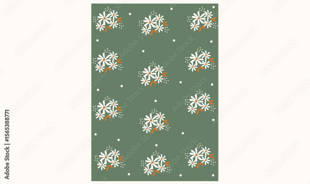 Fototapeta premium Floral flowers fabric cloth seamless pattern background