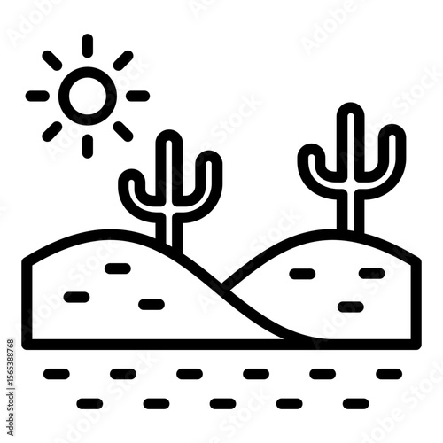 Desert Day Landscape Icon